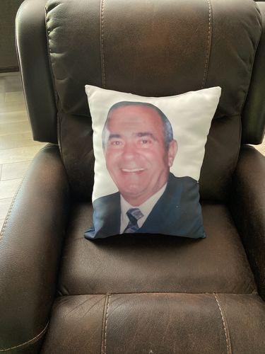 Customer photo review of Create A Custom Face Pillow