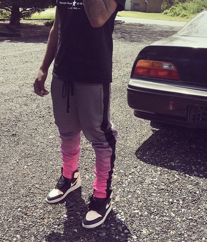 Customer photo review of Dip Dye Track Pants Dark Grey (1A1-403)
