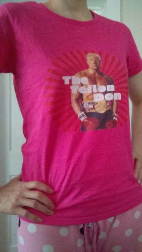 Customer photo review of The Teflon Don Fitted T-shirt (Women)