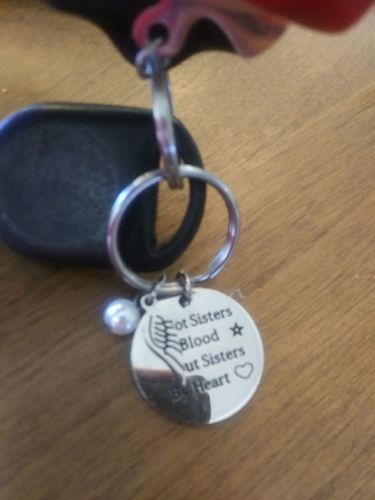 Customer photo review of Sisters by Heart Keychain