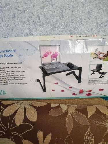 Customer photo review of Adjustable Ergonomic Portable Aluminum Laptop Desk