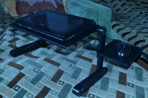 Customer photo review of Adjustable Ergonomic Portable Aluminum Laptop Desk