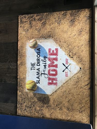 Customer photo review of Personalized Home Plate Welcome Mat