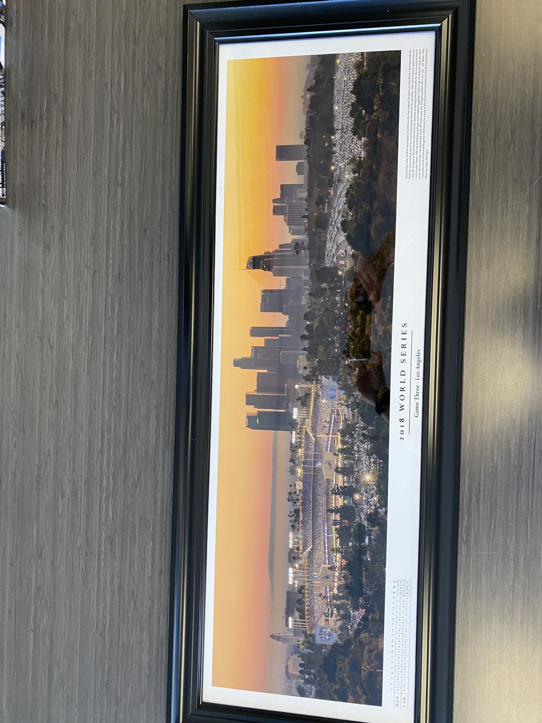 Customer photo review of Dodger Stadium 2018 World Series Historic Game Three Poster With Boxscore
