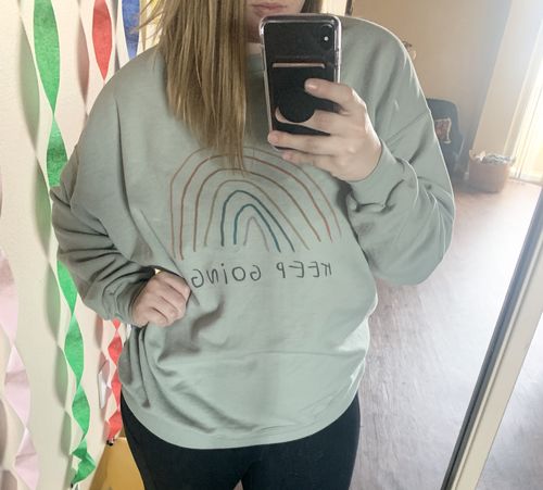 Customer photo review of Keep Going (Rainbow) -- Sweatshirt