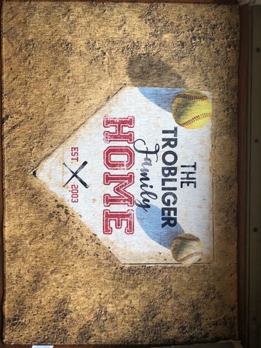 Customer photo review of Personalized Home Plate Welcome Mat