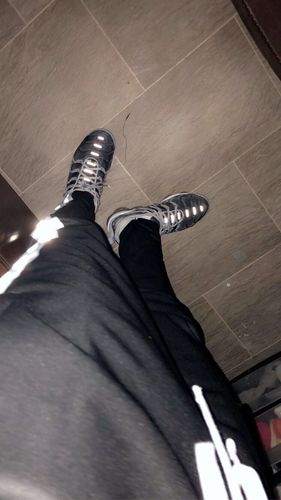 Customer photo review of Reflective Tape Track Pants Black (1A1-450)