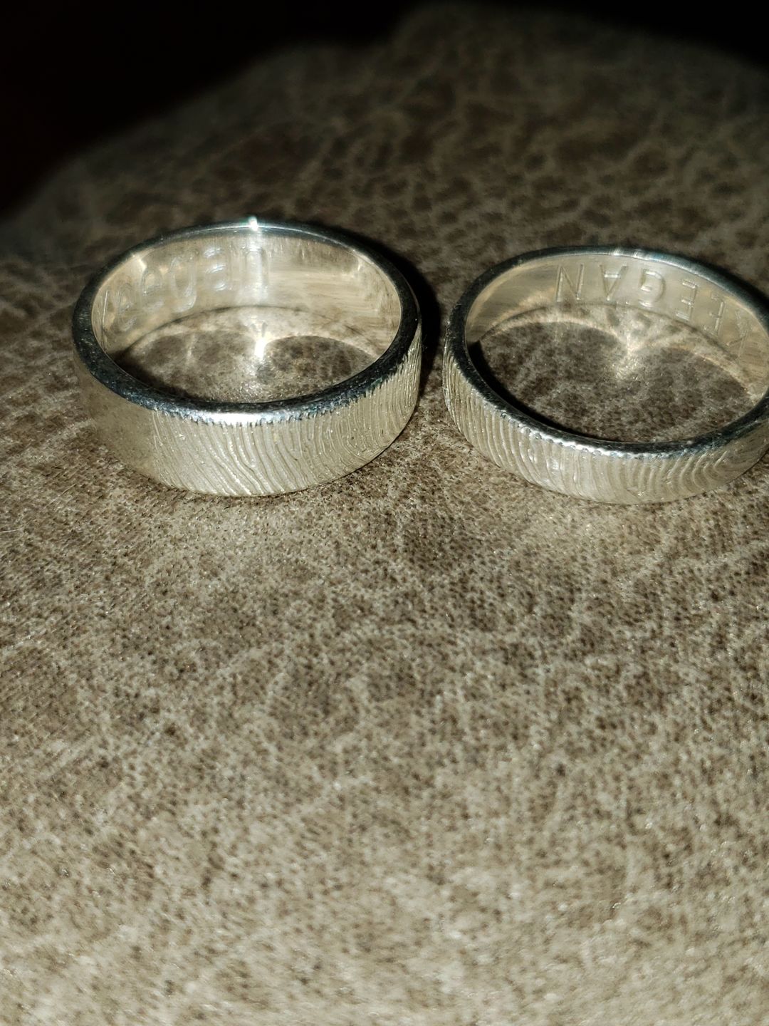 Customer photo review of Custom Engraved Fingerband Ring - 6mm Width