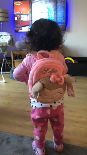 Customer photo review of Personalized Leyadoll Backpack (Pink)