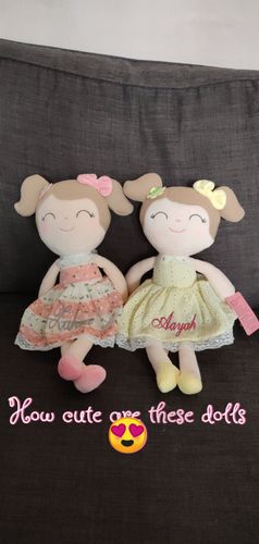Customer photo review of Personalized Gloveleya Doll For Baby Girls with Gift Bag - Yellow And 3 Colors