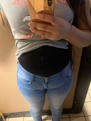 Customer photo review of Zipper Waist Trainer Corset Neoprene Sweat Belt Tummy Slimming Sport Shapewear