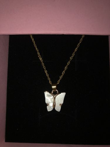 Customer photo review of Mini mariposa necklace