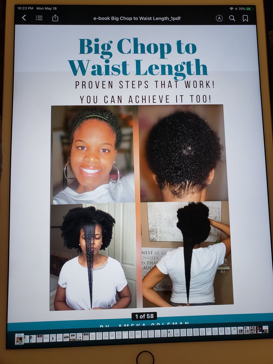 Customer photo review of E-Book: Big Chop to Waist Length
