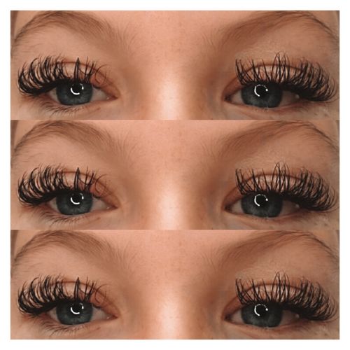 Customer photo review of 0.15 Flat Split Tip Cashmere Eyelash Extensions (16 lines)