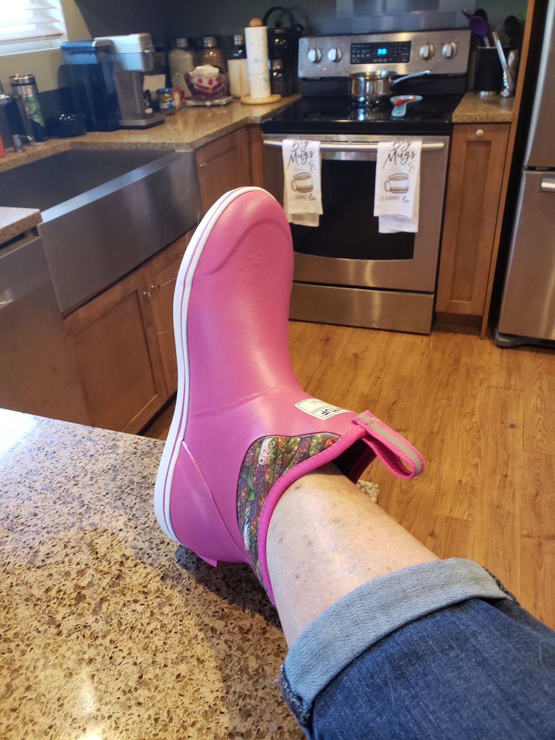 Customer photo review of Troutrageous Rainbow 6" Ankle Deck Boot