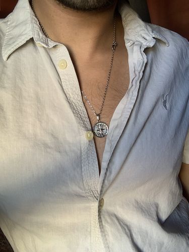 Customer photo review of Compass Pendant (Silver)