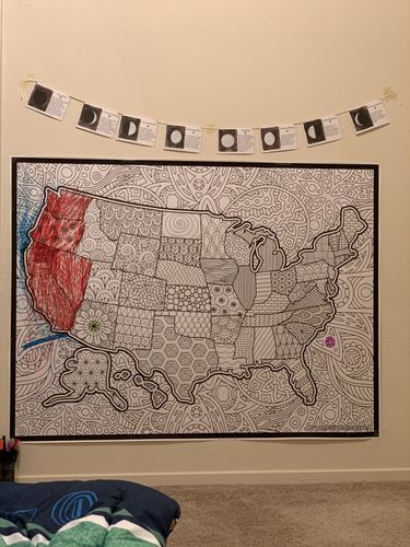 Customer photo review of World Map GIANT Coloring Poster, ***Instant Digital Download***