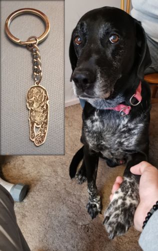 Customer photo review of Porte-clés Personnalisé en Argent