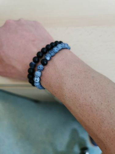 Customer photo review of Naturstein Pärchen-Armbänder