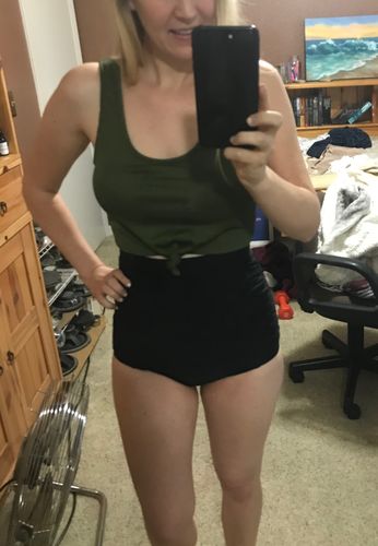 Customer photo review of Traveler Top | Olive Rib Knit