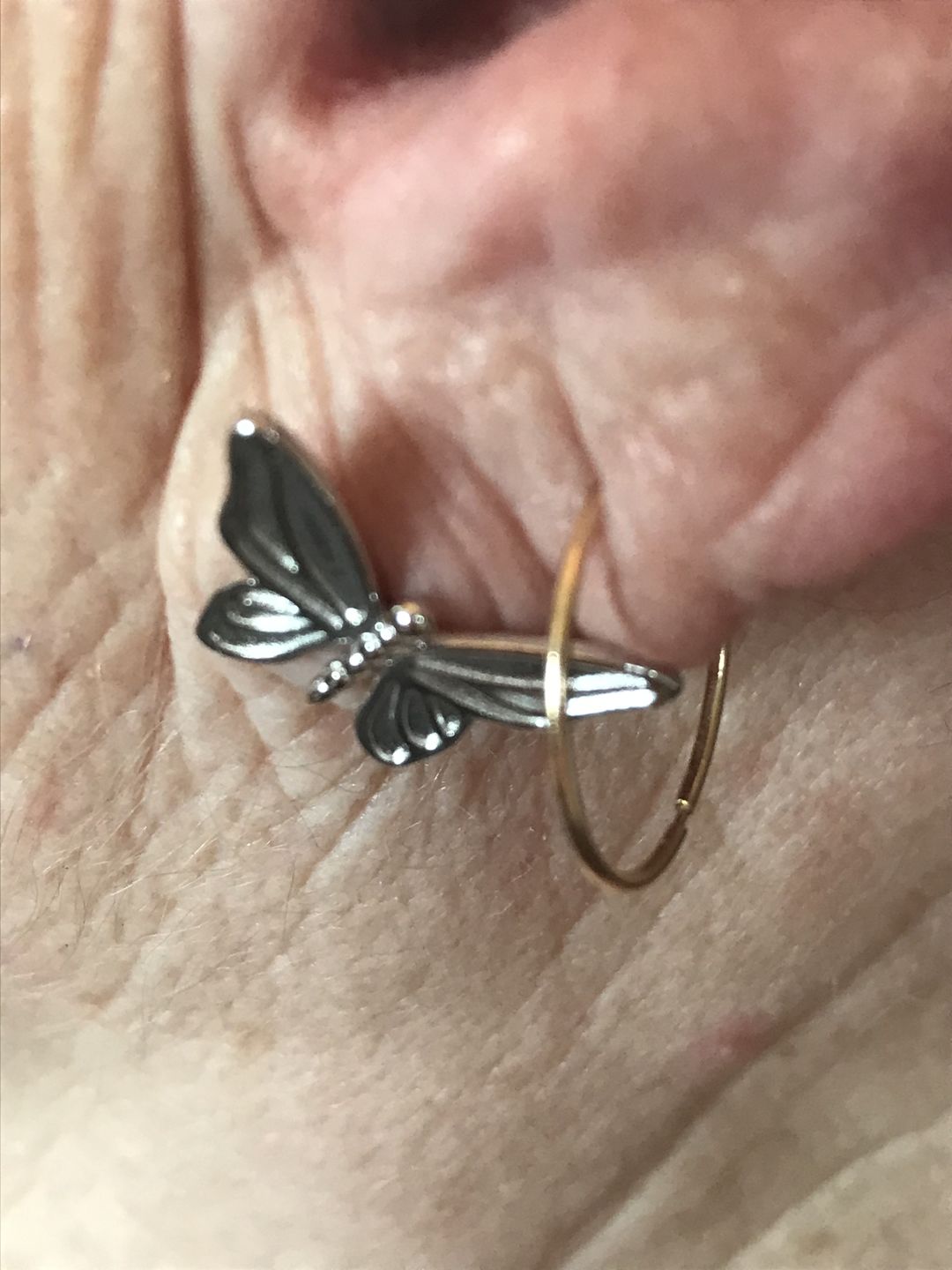 Customer photo review of HJ BUTTERFLY STUD EARRING