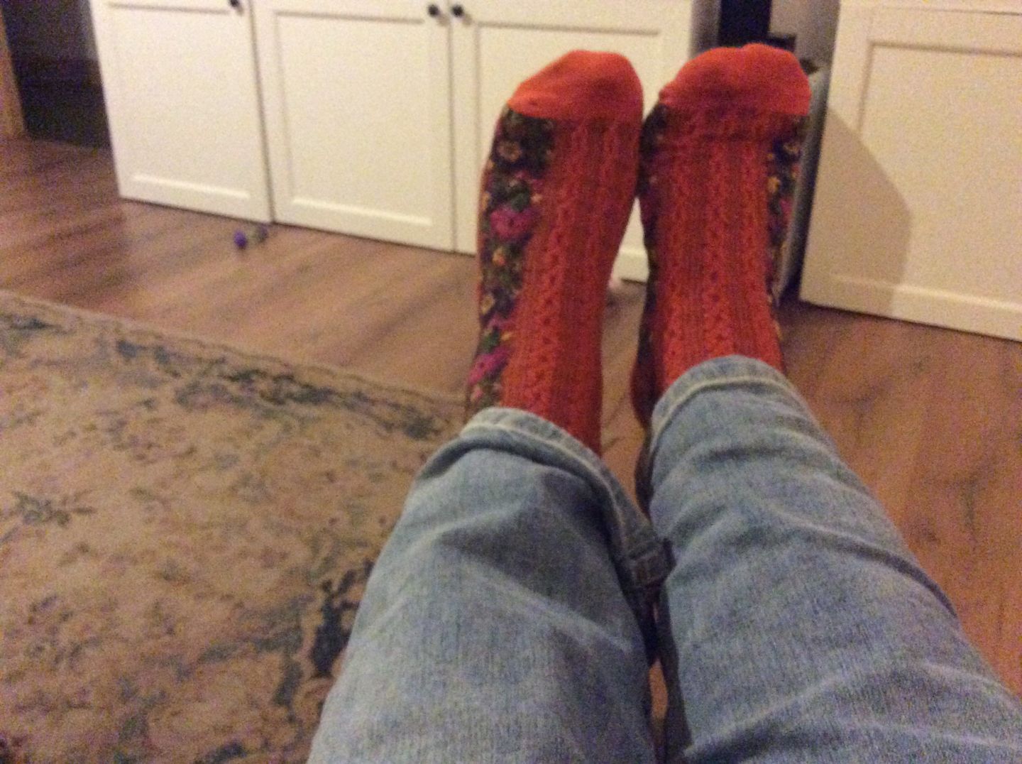 Customer photo review of Retro Floral Jacquard Socks