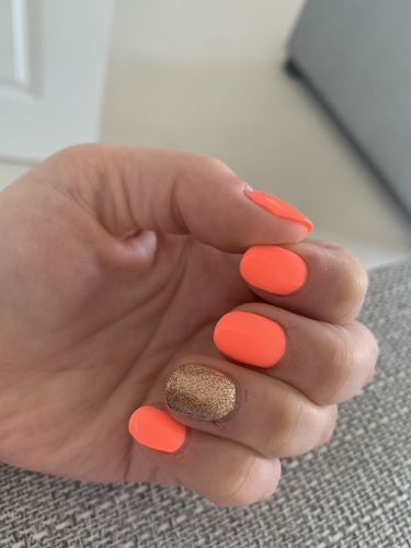 Customer photo review of Bluesky BSH019 Hot Summer Coral, Bright Neon UV/LED Gel Nail Polish - BSH019