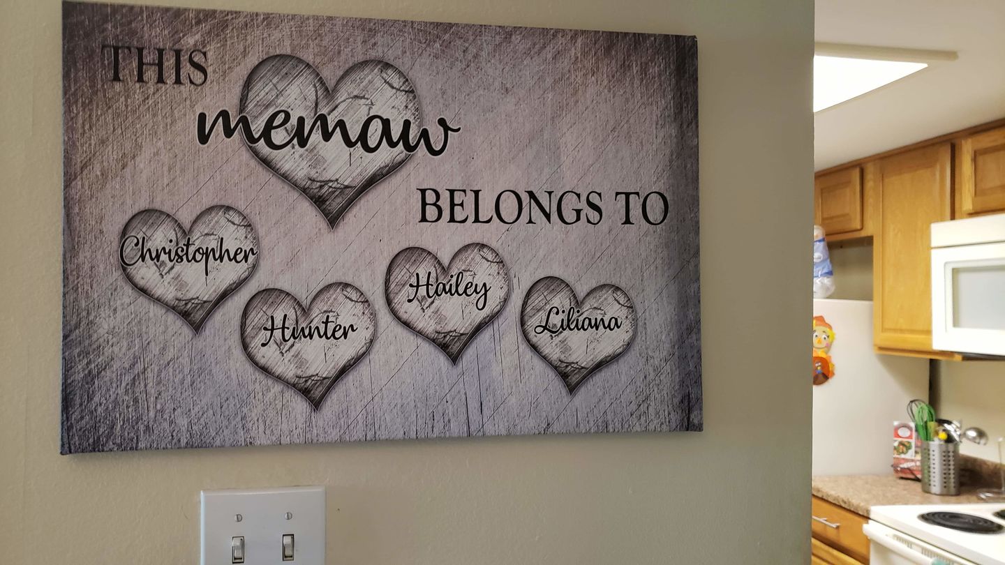 Customer photo review of Personalized "This Grandma Belongs To" Premium Canvas
