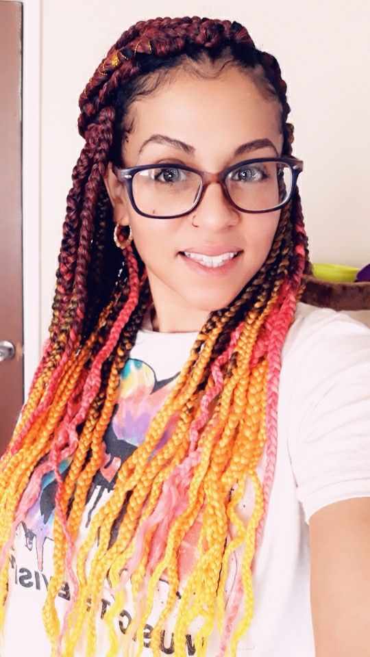 Customer photo review of Innocence Hair Spetra Synthetic Braid - EZ BRAID RAINBOW 30"