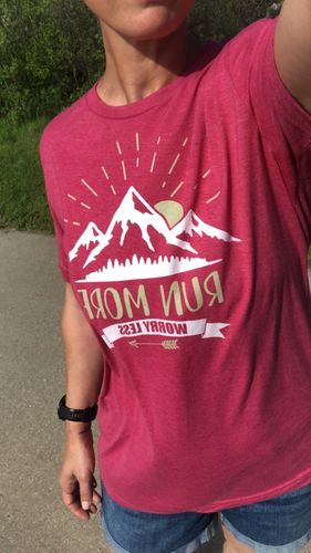 Customer photo review of Run More Worry Less Tee