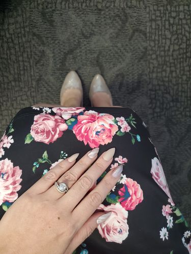 Customer photo review of HANDMADE- FIRST LOVE PINK MARBLE PRESS ON NAIL SET