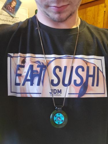 Customer photo review of Eat Sushi Shirt & Slap Sticker Bundle