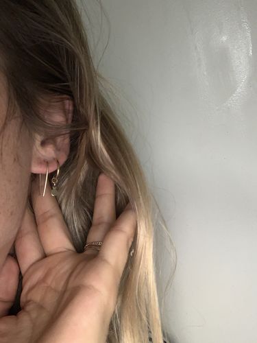 Customer photo review of Tiny Disc Hoops
