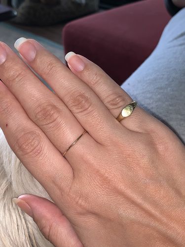 Customer photo review of Gold Signet Pinky Ring