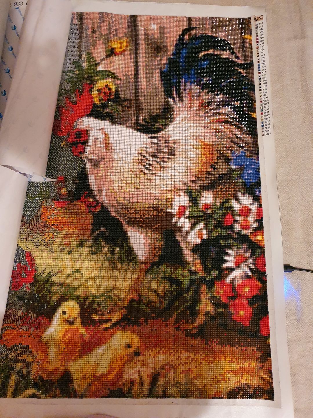 Customer photo review of Chickens - Diamond Painting Kit