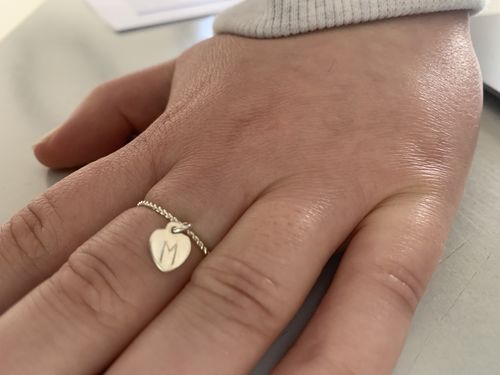 Customer photo review of The Dangling Initial Ring