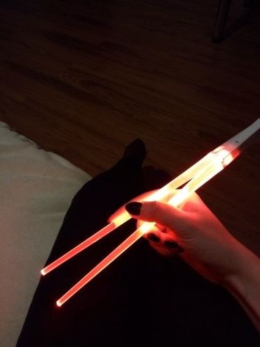 Customer photo review of Light-Up Lightsaber Chopsticks