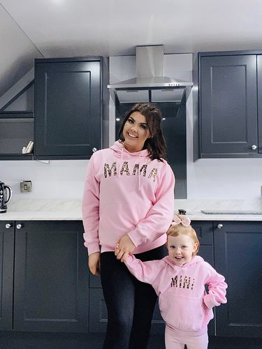 Customer photo review of Mama & Mini Leopard Light Pink Matching Hoodies (MRK X)