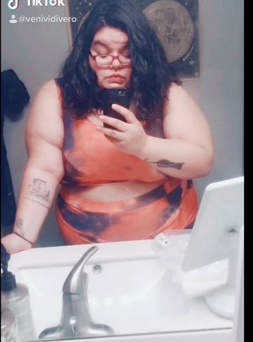 Customer photo review of Rebdolls "Almost There" Tie Dye Crop Top