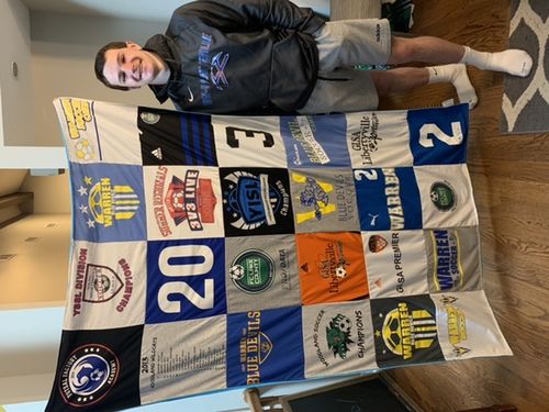 T-shirt quilt featuring blue devils, gsa premier by Lori from IL