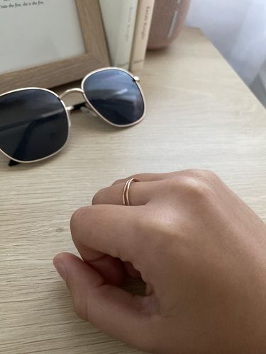 Customer photo review of Rose Gold hammered stacking ring