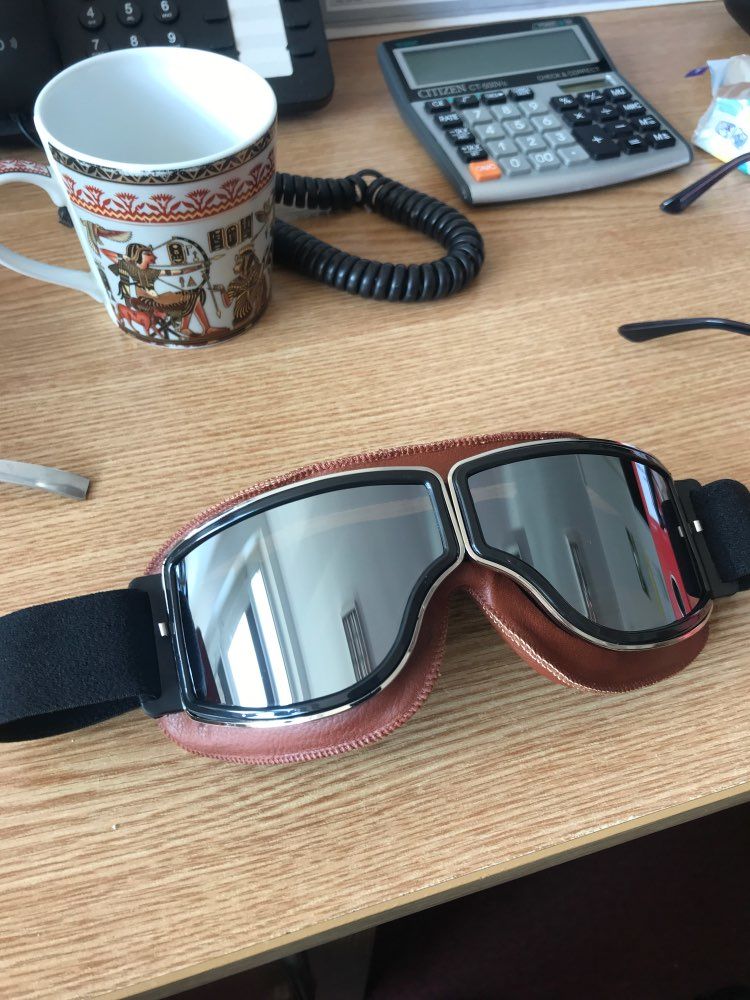 Customer photo review of Retro Jet Brown Goggles