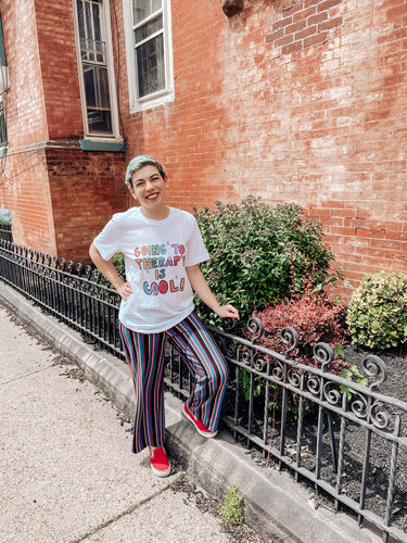 Customer photo review of Going To Therapy Is Cool! -- T-Shirt