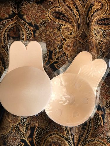Customer photo review of 2PCS Reusable Cover Pasties Stickers Adhesive Breast Invisible Bra