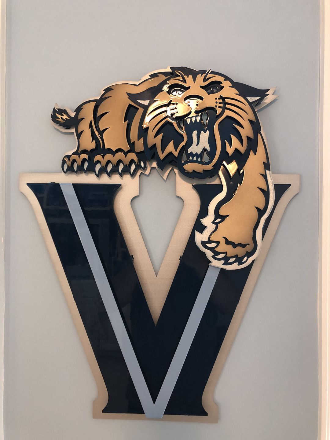 Customer photo review of Villanova University "Wildcat over the V" 3D Metal Artwork