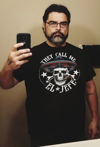 Customer photo review of They Call Me El Jefe Chingon OG T-Shirt