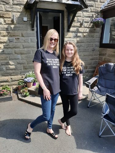 Customer photo review of Bored In The House Matching Black T-Shirts (MRK X)