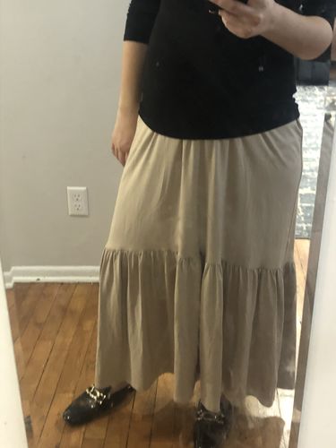 Customer photo review of PRAIRIE MAXI SKIRT-SAND
