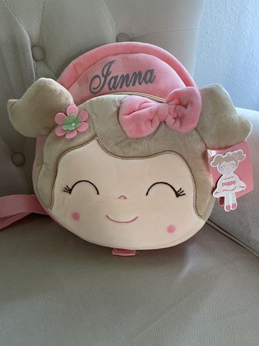 Customer photo review of Personalized Leyadoll Doll Backpack (Green)