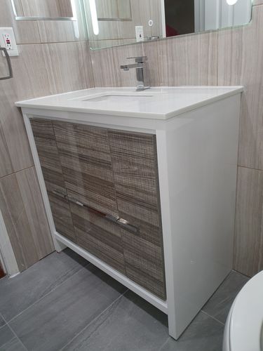Customer photo review of DOLCE- 36" Ash Grey, Quartz Countertop, Floor Standing Modern Bathroom Vanity